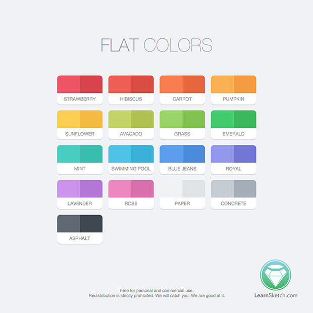 Flat Button Set for Sketch 3