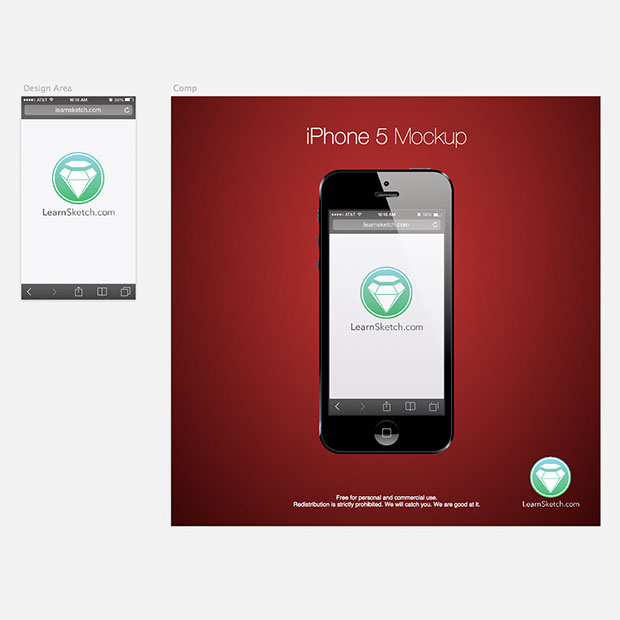 iPhone 5 Mockup for Sketch 3
